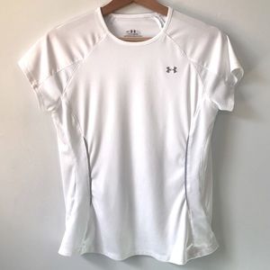 Under Armour Heat Gear White Short Sleeve Top, Size M